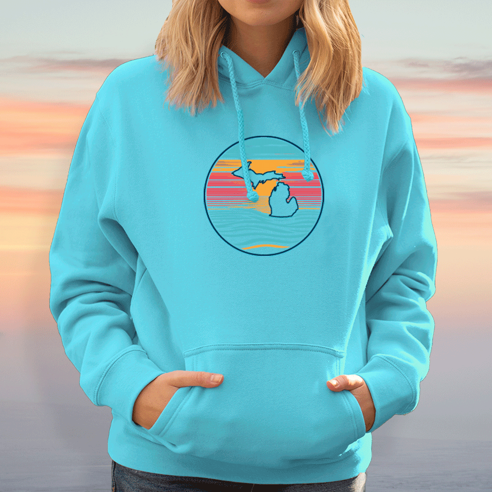 "Sunrise Over Michigan" Relaxed Fit Classic Unisex Hoodie