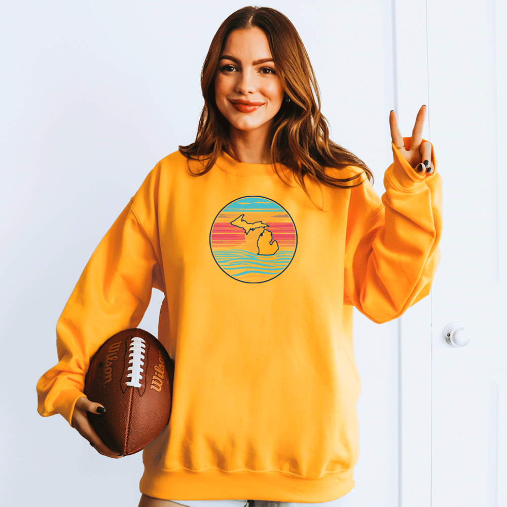 "Sunrise Over Michigan" Relaxed Fit Classic Crew Unisex Sweatshirt